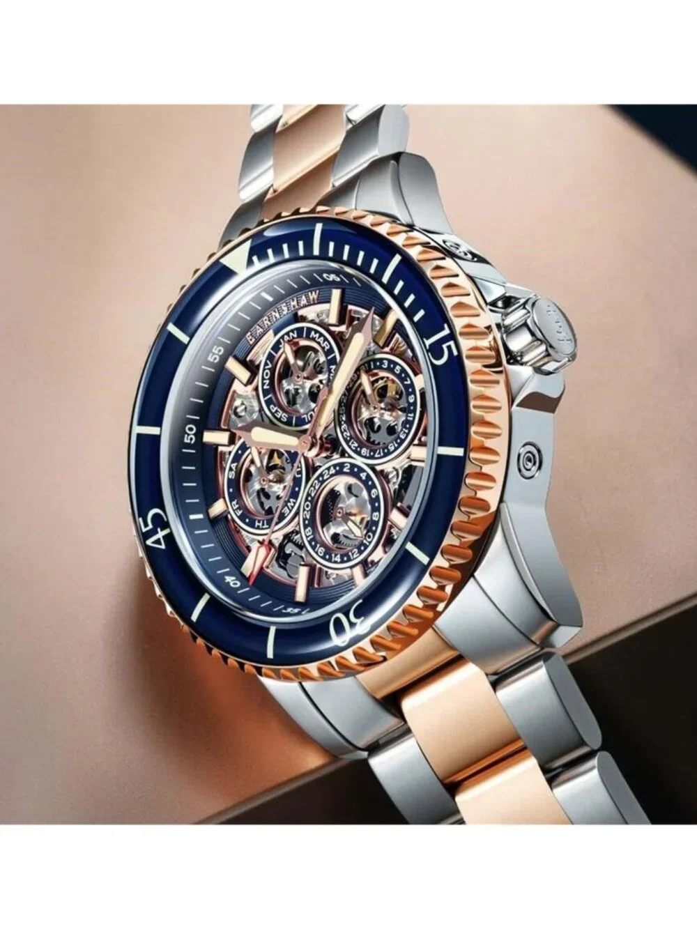 NWT Thomas Earnshaw Duncan Automatic Blue Dial Men's Watch